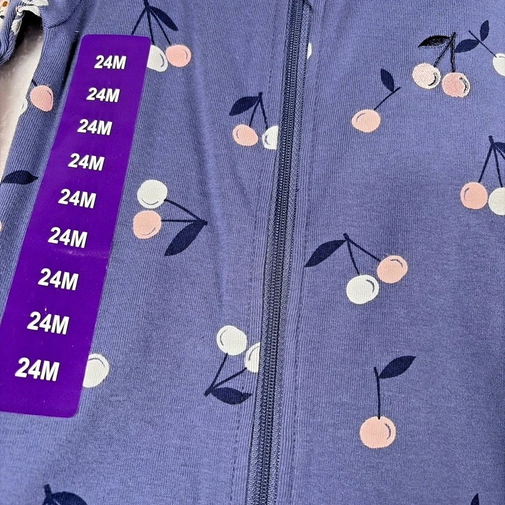 Pekkle 2-pack Sleepers - Cherries & Flowers - 24M - NWT